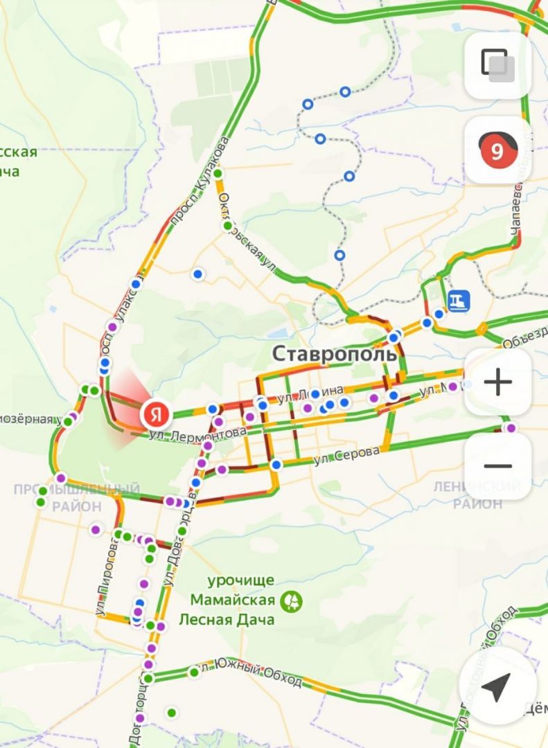 В Ставрополе отмечены 9-балльные пробки