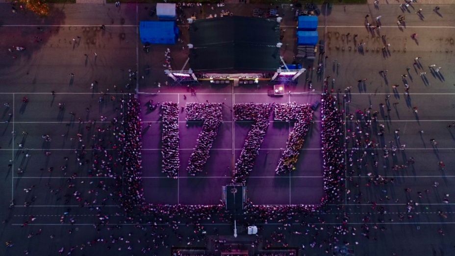 Горожане составили цифры «1777» во время масштабного флешмоба в День города Ставрополя Горожане составили цифры «1777» во время масштабного флешмоба в День города Ставрополя