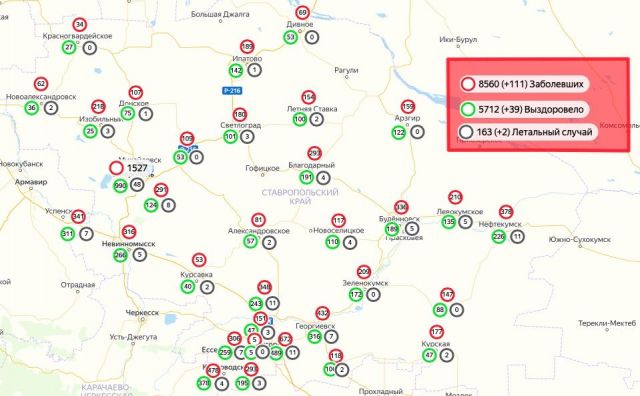 Распространение COVID-19 на Ставрополье: 3 августа Распространение COVID-19 на Ставрополье: 3 августа