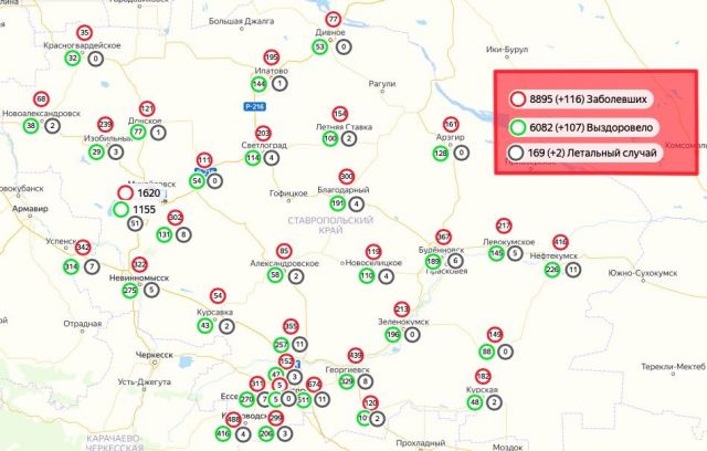 Распространение COVID-19 на Ставрополье: 6 августа Распространение COVID-19 на Ставрополье: 6 августа