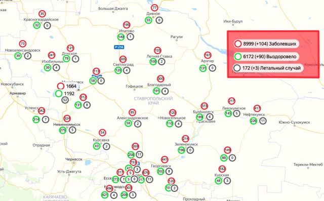 Распространение COVID-19 на Ставрополье: 7 августа Распространение COVID-19 на Ставрополье: 7 августа