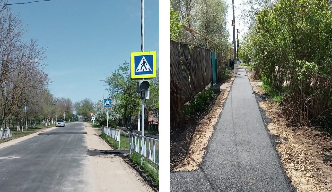 В Советском округе отремонтировали сельскую дорогу и тротуар