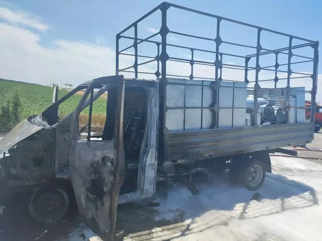 «Газель» загорелась на Ставрополье