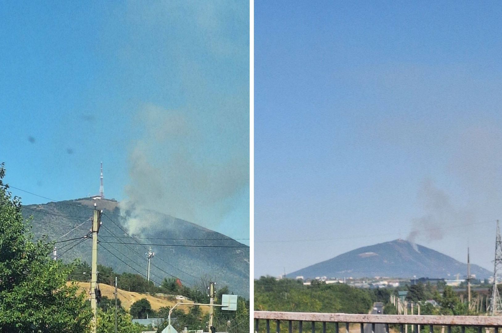 На горе Машук продолжают тушить пожар