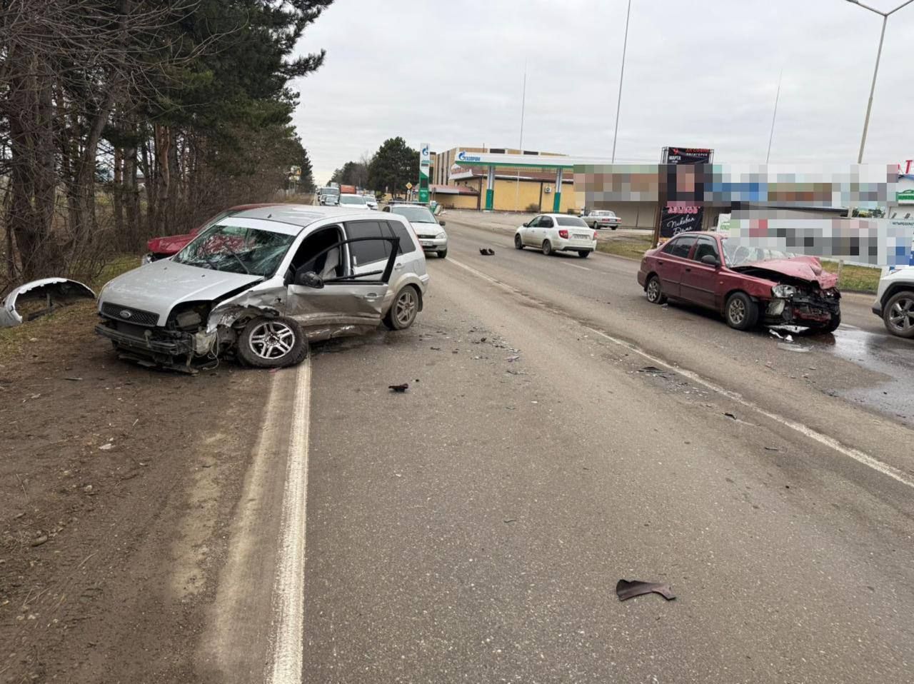 Три иномарки столкнулись вблизи Ессентуков