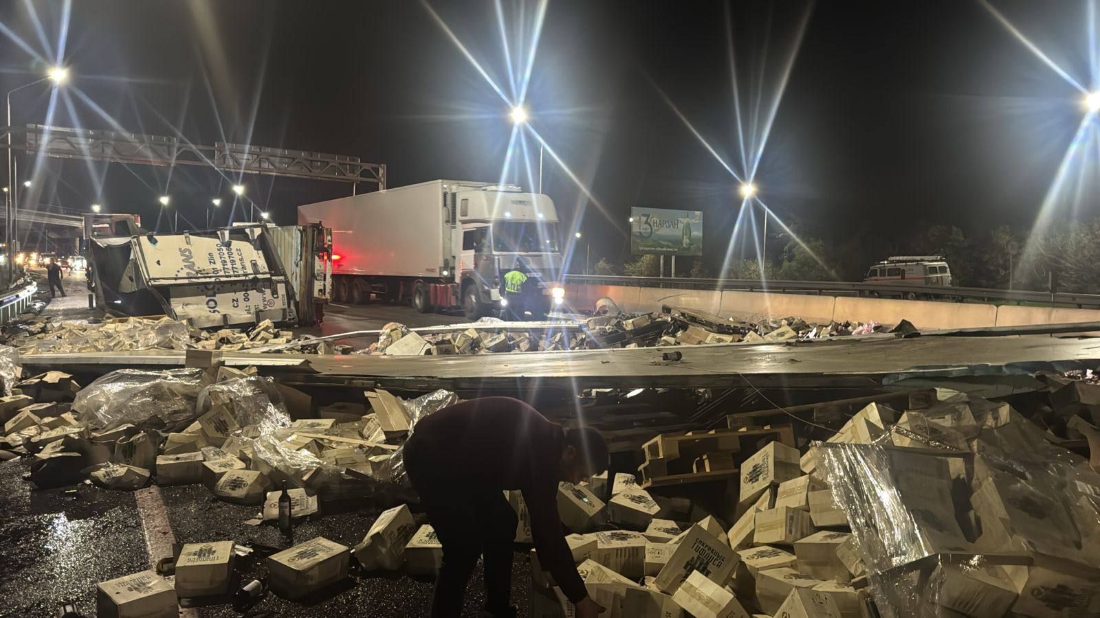 Фура с вином перевернулась на Ставрополье