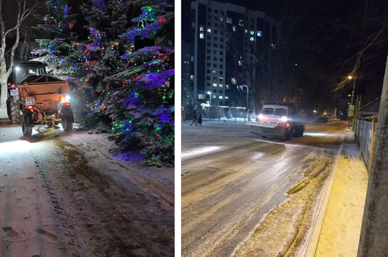 На дороги Ставрополя высыпали 2000 тонн песко-соляной смеси
