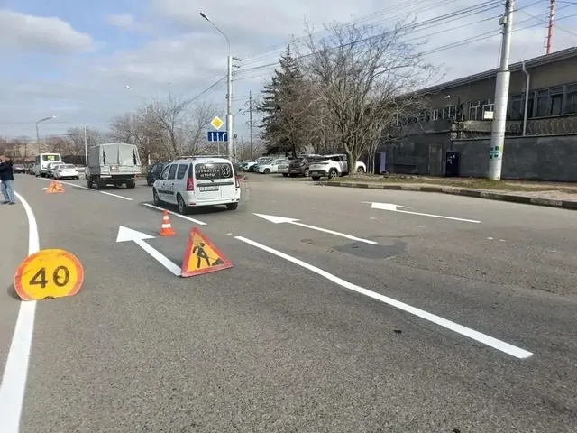 В Ставрополе по ночам пока не могут обновлять дорожную разметку