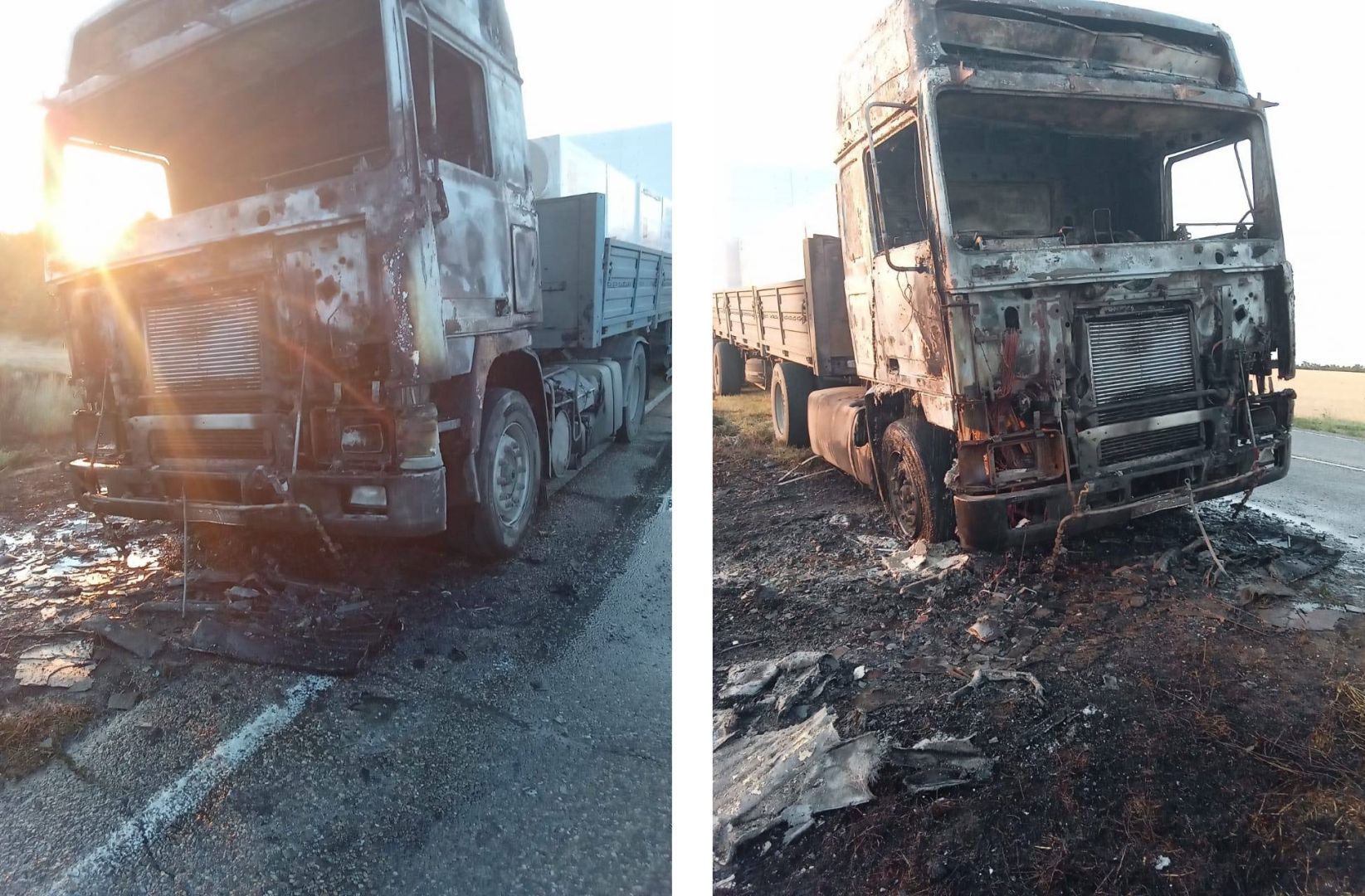 Фура загорелась в Ставропольском крае