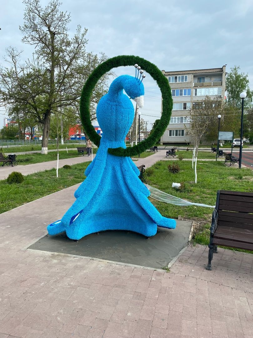 Павлины появились в благоустроенном сквере на Ставрополье