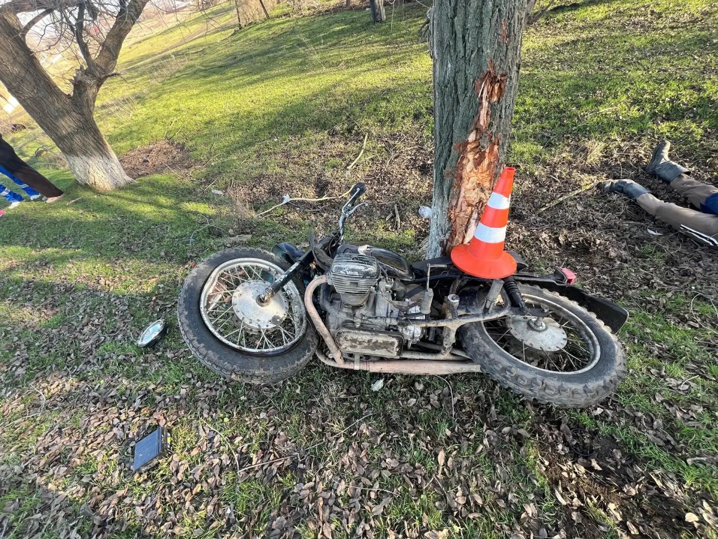 Мотоциклист-бесправник погиб после столкновения с деревом