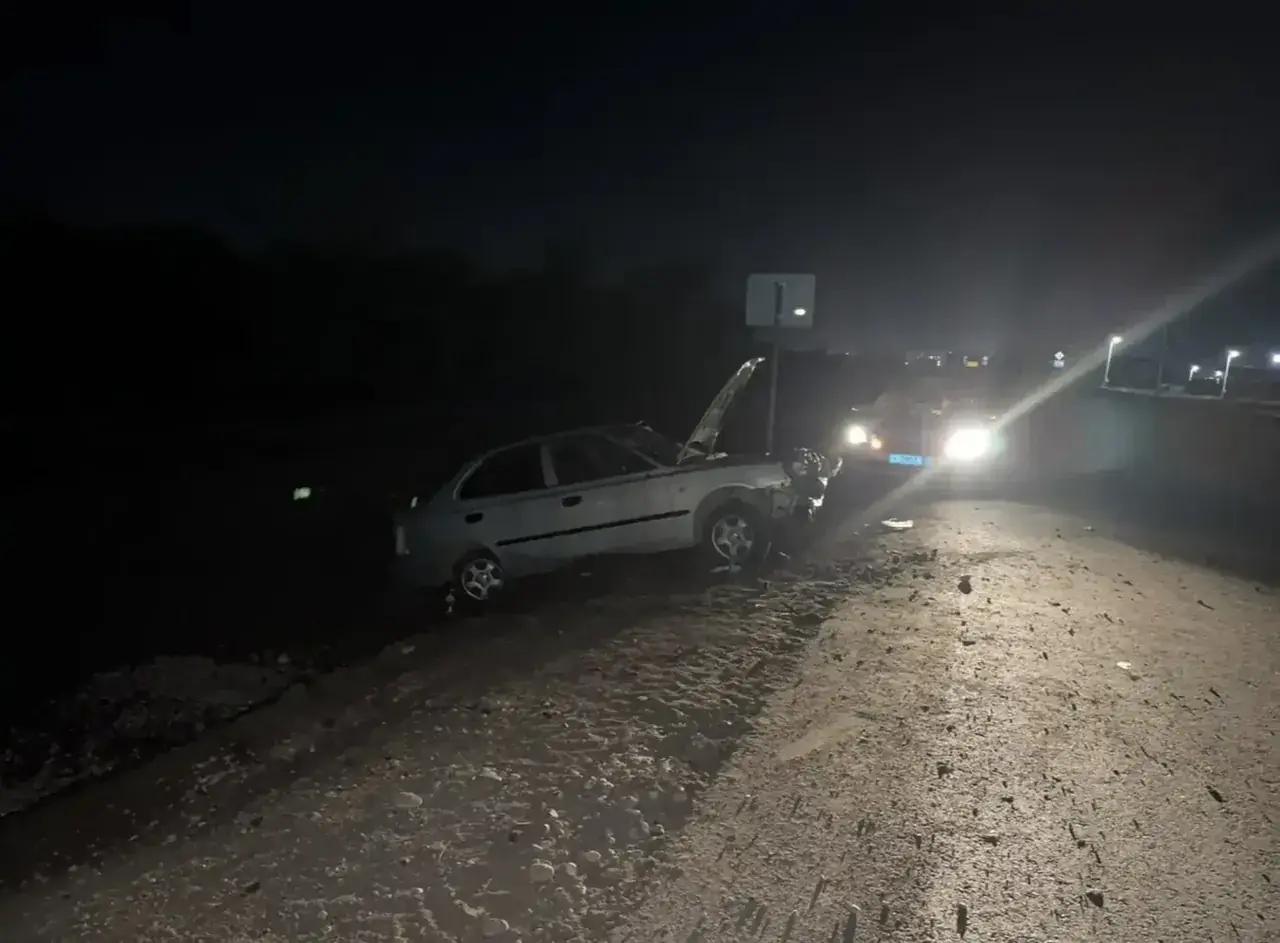 Иномарка съехала с дороги в Ставропольском крае