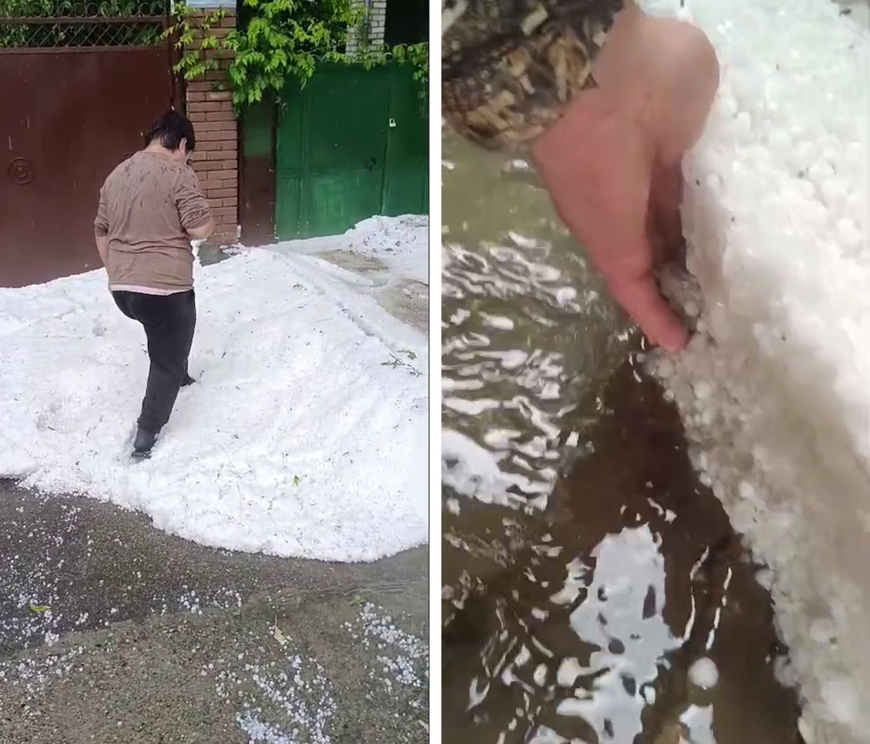 Июньские сугробы на КМВ сняли на видео