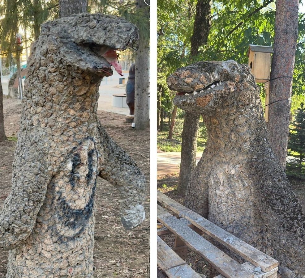 В Кисловодске восстановили скульптуру Крокодилы