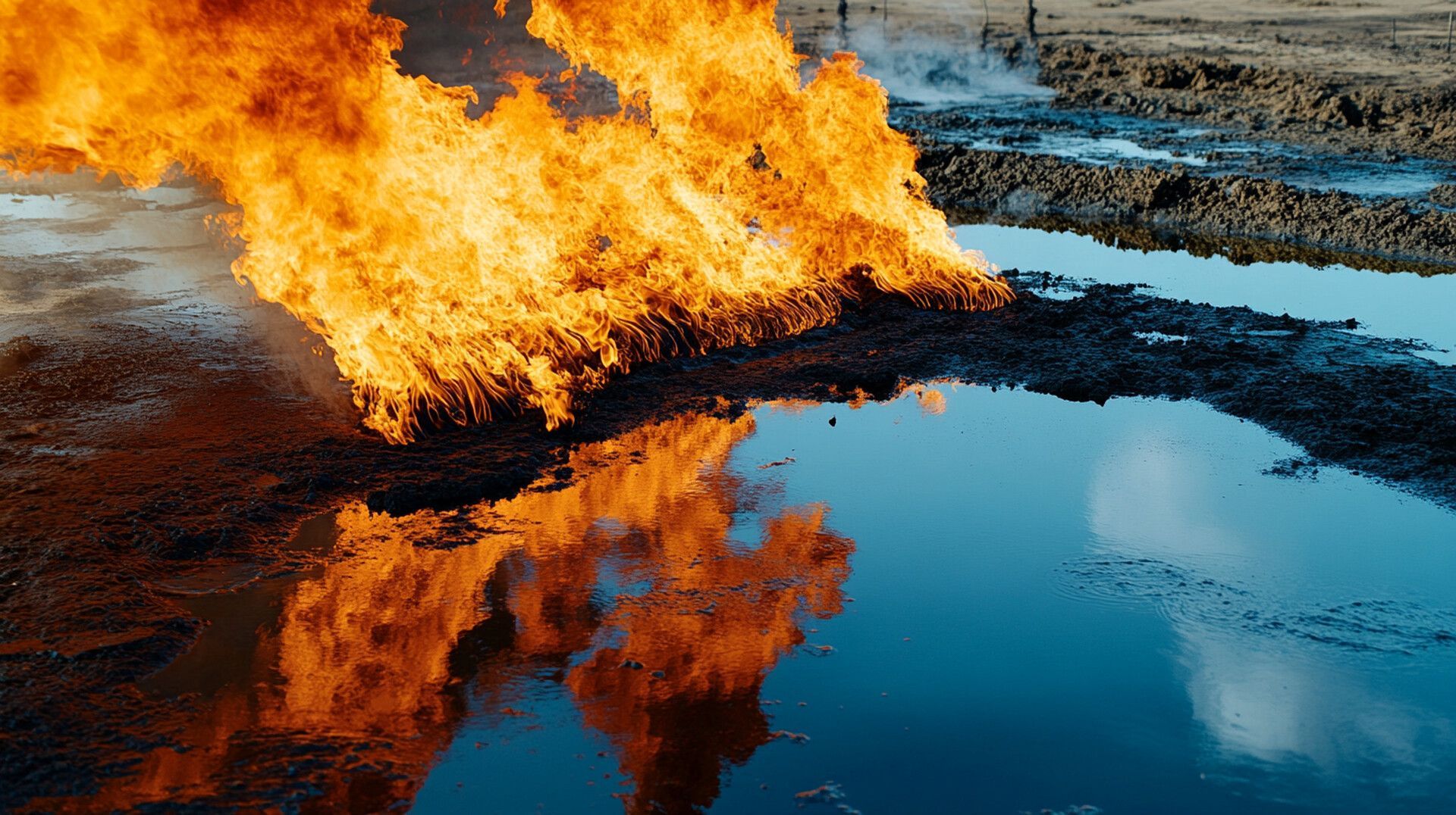 Движение по трассе перекрыто из-за горящей нефтебазы