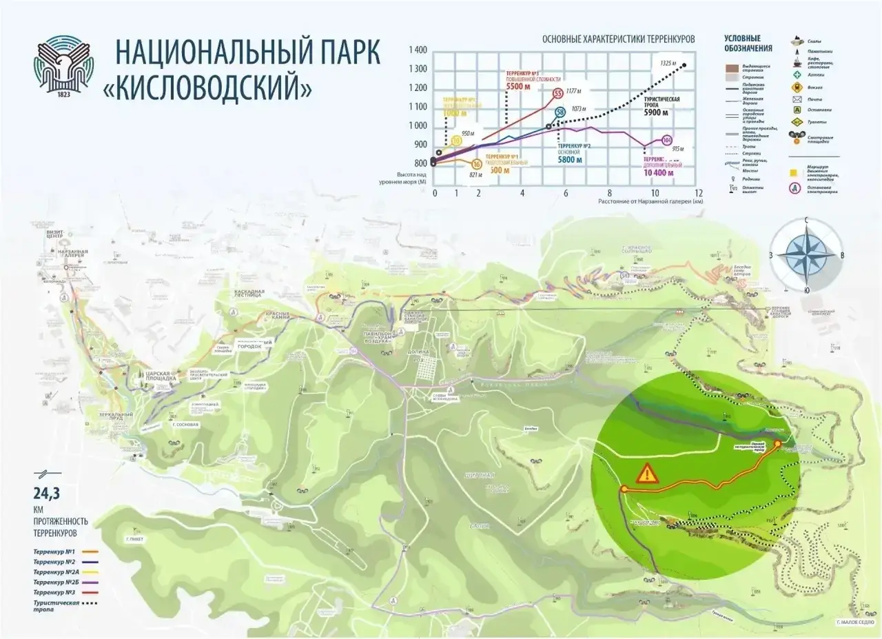 Участок терренкура в нацпарке «Кисловодский» закрыли из-за угрозы падения деревьев после дождей