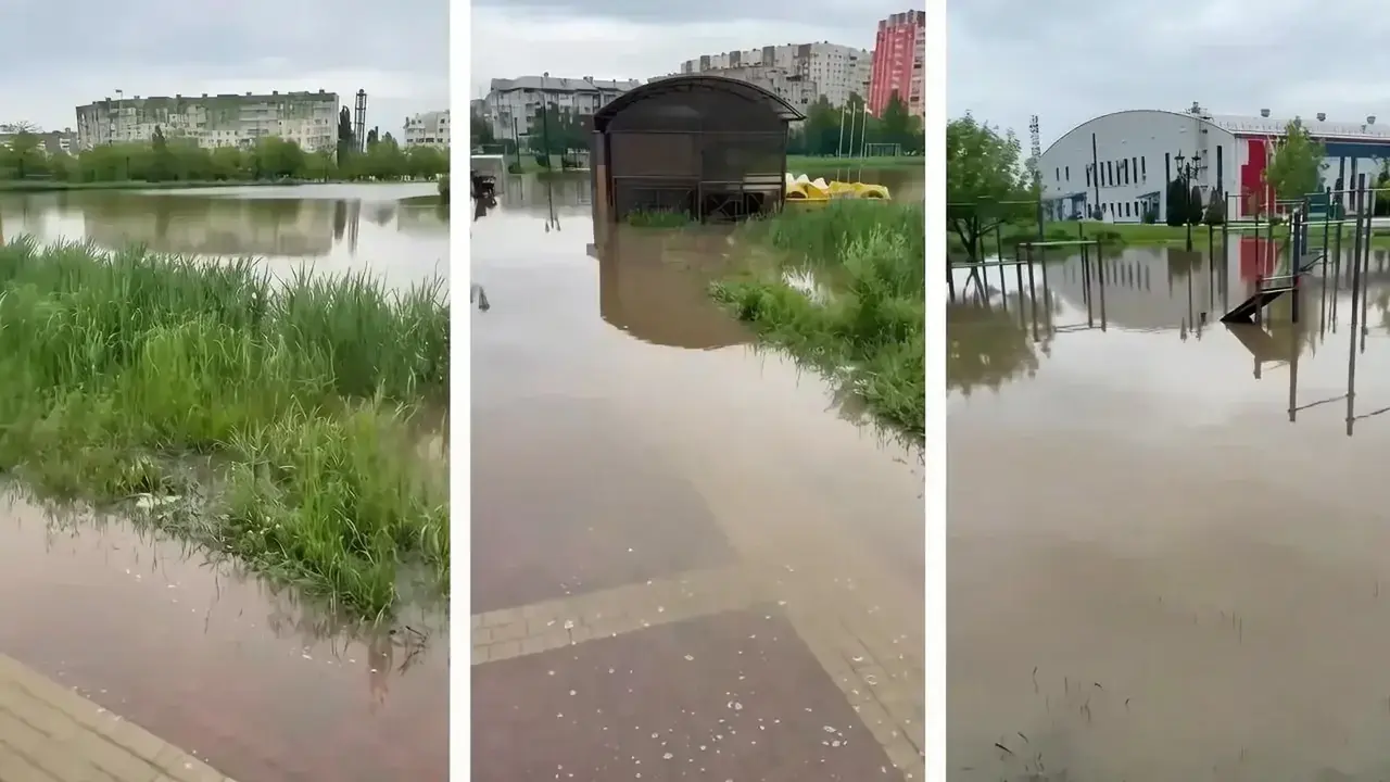 Озеро Бублик вышло из берегов в Невинномысске