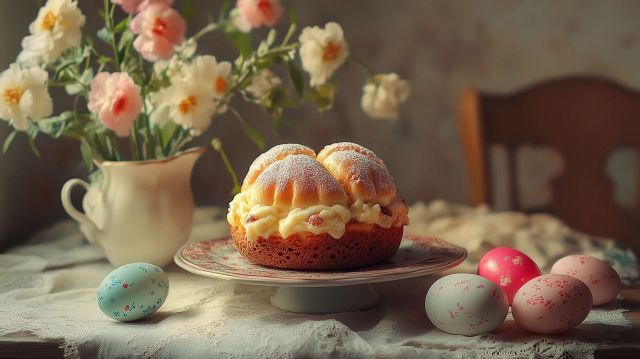 Пасхальные куличи из дубайского шоколада — зачем их присыпают золотыми хлопьями