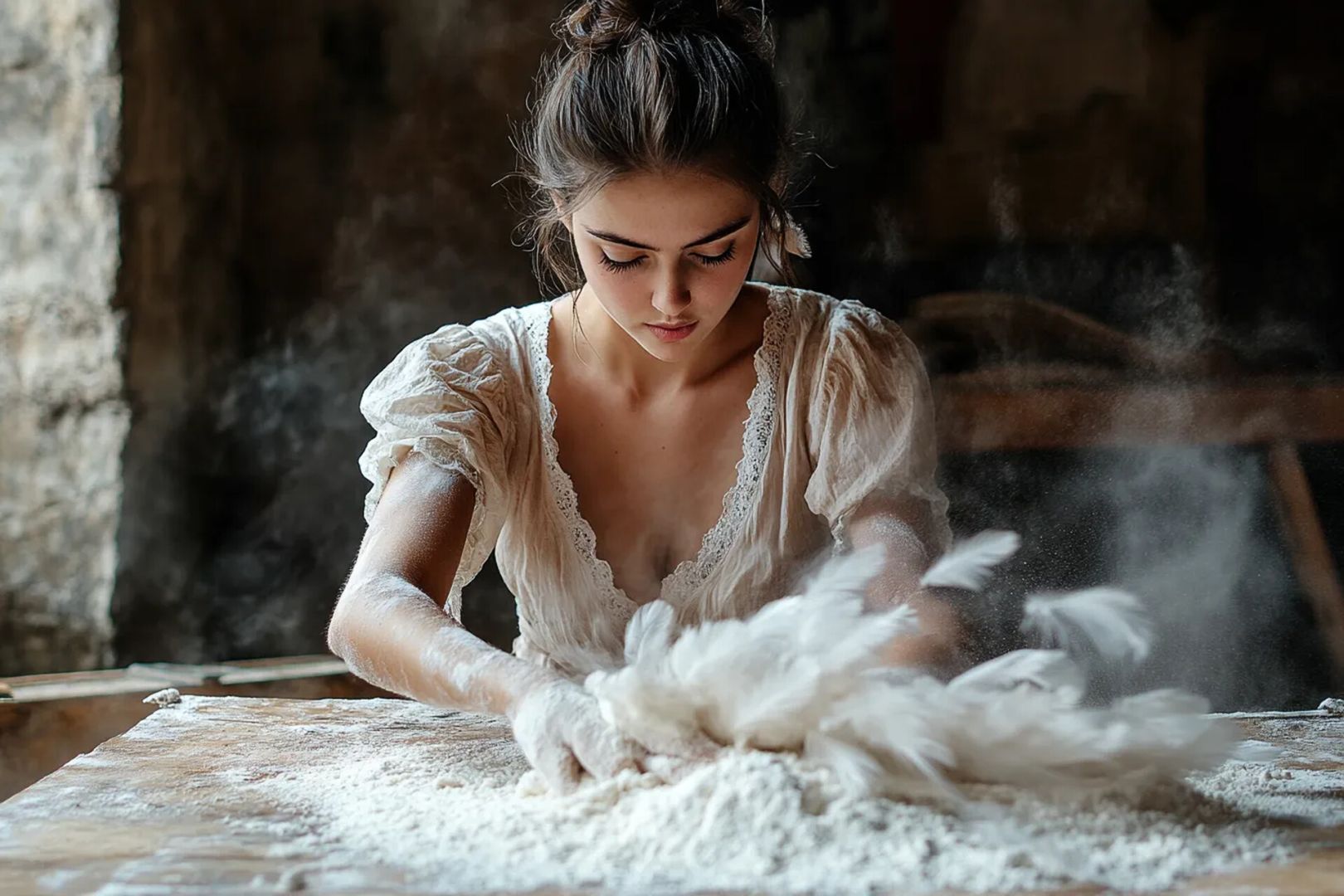 Почему в старину сметали муку только перьями