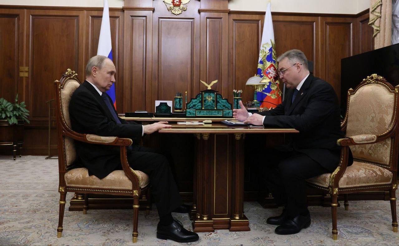 Президент Владимир Путин провёл рабочую встречу с губернатором Ставрополья Владимиром Владимировым