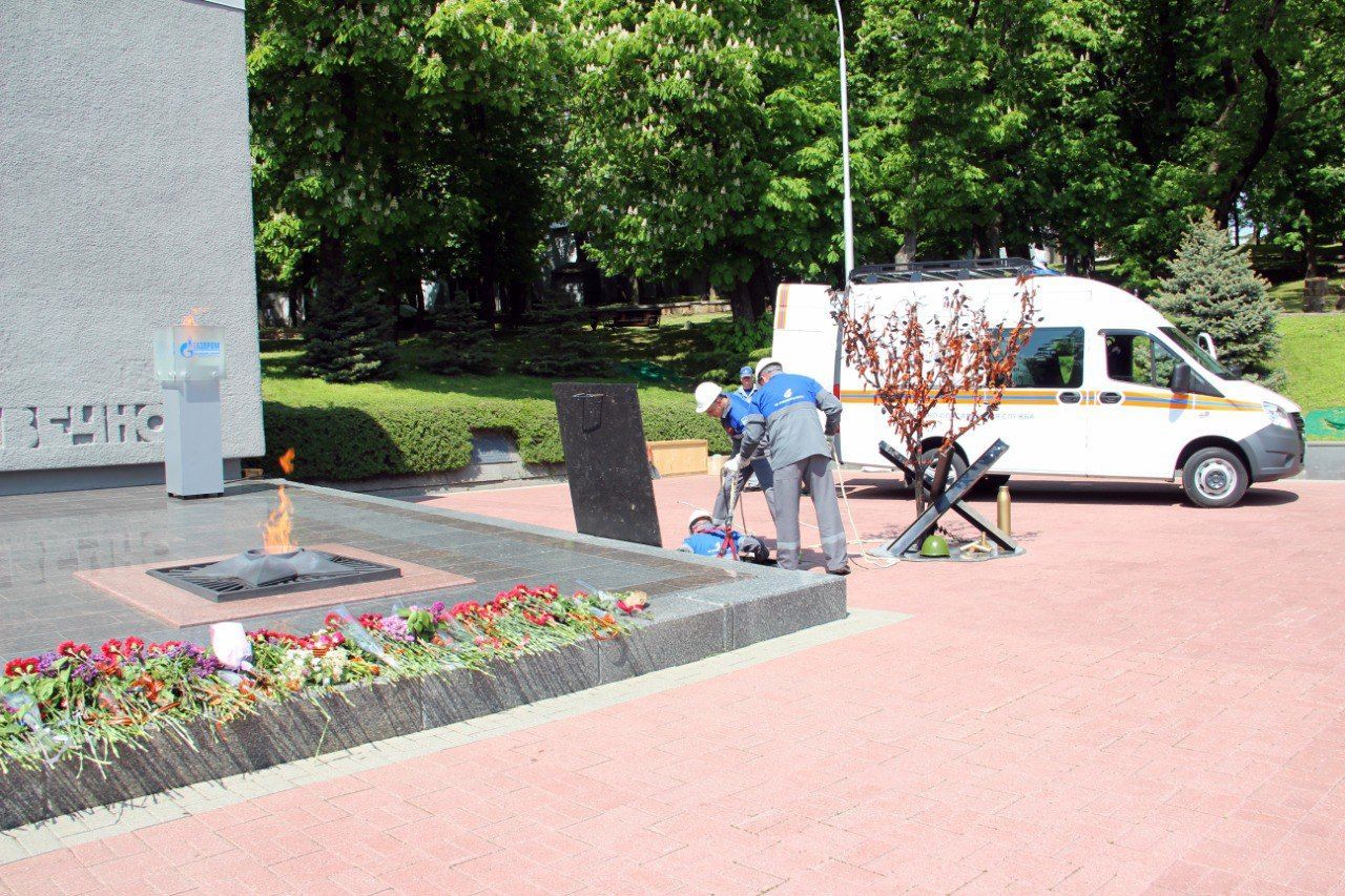 Пламя Вечного Огня в Ставрополе не погасло даже во время реставрации