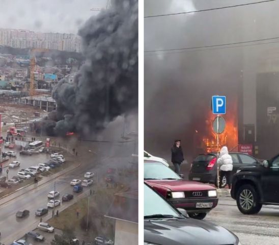 Крупный пожар произошел на юге Ставрополя