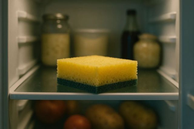 Зачем опытные хозяйки кладут губку в холодильник? Результат вас поразит